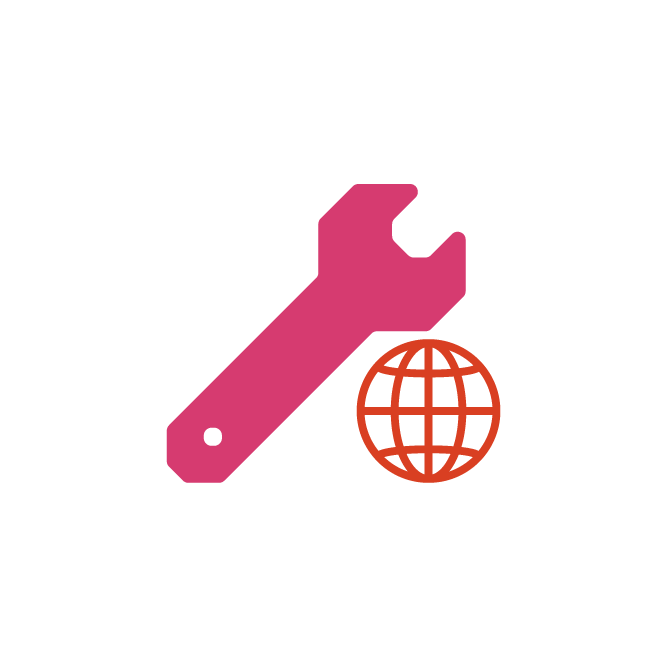 wrench with web icon